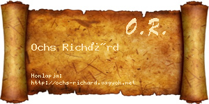 Ochs Richárd névjegykártya